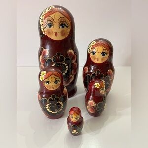 Handcrafted Russian Nesting Dolls 5 Piece Set